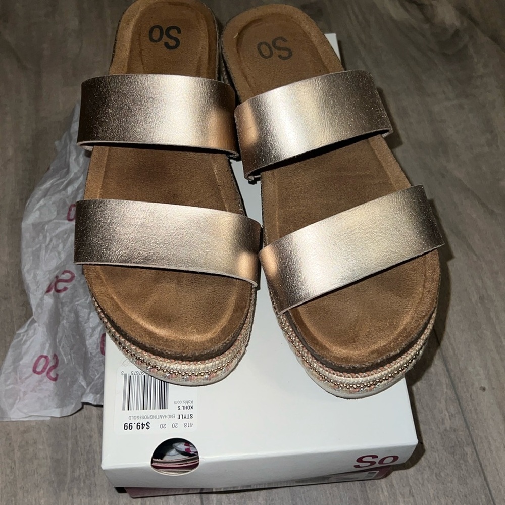 SO Rose Gold Sandals size 8
